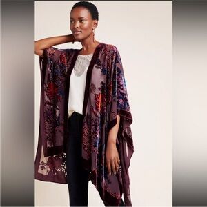 Anthropologie Saachi Florence Burnout Velvet Kimono